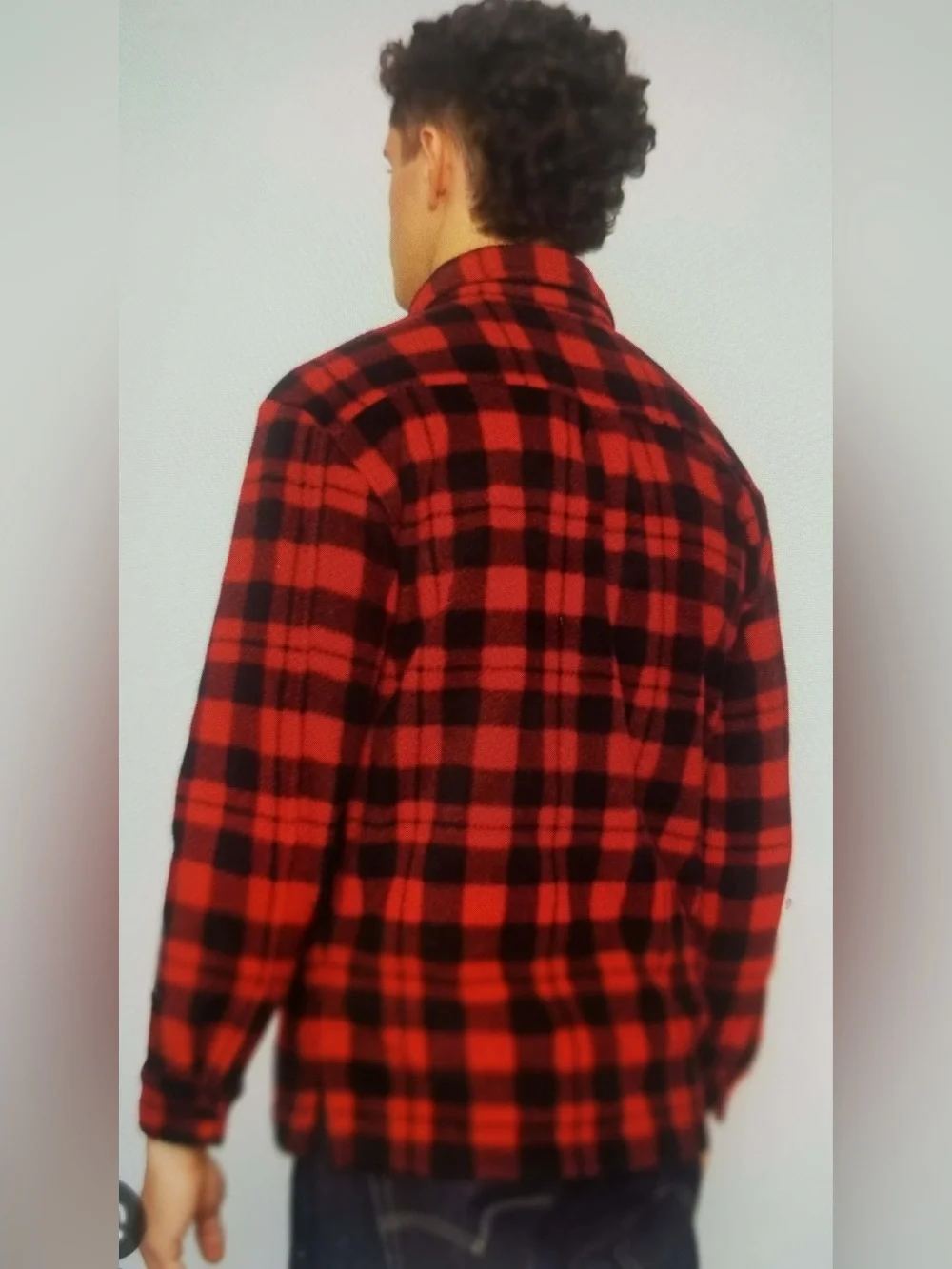 Lauren Ralph Lauren Red and Black Plaid Zip Up Sweater
